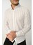 Erkek Gömlek Slim Fit Çizgili Pamuk Keten(Açık Mavi) 1