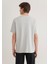 Etiket Detaylı Gri Basic Tişört 0611824-70075 5