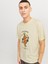 Jack Jones Joranatomy Skull Tee Ss Crew Neck Ln Erkek Bej Tshirt 12272966-06 2