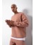 Unisex Biskilet Yaka Üç Iplik Sweatshirt - Pembe 1