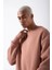 Unisex Biskilet Yaka Üç Iplik Sweatshirt - Pembe 2