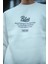 Kışlık Bisiklet Yaka Ön ve Arka Baskılı Sweatshirt - Beyaz 2
