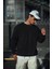 Kışlık Bisiklet Yaka Üç Iplik Basic Sweatshirt - Siyah 3