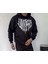 Uzun Kol Kapüşonlu Baskılı Sweatshirt - Siyah 2