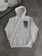Uzun Kol Kapüşonlu Ön ve Arka Baskılı Sweatshirt - Beyaz 3