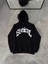 Üç Iplik Kapüşonlu Baskılı Oversize Sweatshirt- Siyah 1