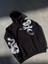 Uzun Kol Kapüşonlu Baskılı Sweatshirt - Siyah 3