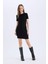 Coool Bodycon Vücudu Saran Bisiklet Yaka Fitilli Kaşkorse Kısa Kollu Mini Elbise E7231AX25SP 3