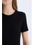 Coool Bodycon Vücudu Saran Bisiklet Yaka Fitilli Kaşkorse Kısa Kollu Mini Elbise E7231AX25SP 4