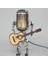 Retro Tarzı Vintage Mikrofon Robot Masa Lambası, Vintage Mikrofon Robot Dokunmatik Dimmer Lamba Masa Lambası Beyaz (Yurt Dışından) 3