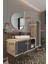 Gül 90 cm Banyo Dolabı+Ayna+Lavabo+Boy Dolabı 3