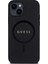 Apple iPhone 12 Kılıf Guess Lisanslı Magsafe Şarj Özellikli Yazı Logolu Saffiano Classic Kapak Siyah 2