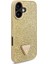 Apple iPhone 16 Plus Kılıf Guess Orjinal Lisanslı Üçgen Logolu Taşlı Kapak Gold 3
