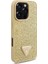 Apple iPhone 16 Pro Kılıf Guess Orjinal Lisanslı Üçgen Logolu Taşlı Kapak Gold 3
