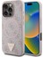 Apple iPhone 16 Pro Max Kılıf Guess Lisanslı Magsafe Şarj Özellikli Pu Üçgen Logo 4g Desenli Kapak Pembe 1