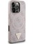 Apple iPhone 16 Pro Max Kılıf Guess Lisanslı Magsafe Şarj Özellikli Pu Üçgen Logo 4g Desenli Kapak Pembe 3