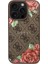 Apple iPhone 16 Pro Max Kılıf Guess Lisanslı Magsafe Uyumlu Gül Baskılı 4g Desenli Yazı Logolu Kahverengi 2