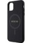 iPhone 11 Kılıf Guess Lisanslı Magsafe Şarj Özellikli Yazı Logolu Saffiano Classic Kapak Siyah 4