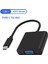Tip C - VGA Kablosu Adaptörü Tip C USB 3.1 Kablo Konektörü VGA Dönüştürücü Telefon Dizüstü Tablet Için Siyah (Yurt Dışından) 5