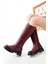Ceylinmoda 236-3021 Bordo Fermuarlı Günlük Kadın Çizme 1