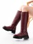 Ceylinmoda 236-3021 Bordo Fermuarlı Günlük Kadın Çizme 3