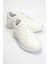 Erkek Kalın Taban Bağcıklı Sneaker Deri Hj 22190M Beyaz 2