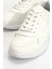 Erkek Kalın Taban Bağcıklı Sneaker Deri Hj 22190M Beyaz 3