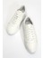 Erkek Kalın Taban Bağcıklı Sneaker Deri Hj 22190M Beyaz 5