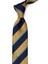Sarı - Lacivert Çizgi Desen Slim Kravat SK8034 1
