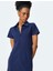 Krep Scuba Kumaş Slim Fit Fermuar Detaylı Mini Polo Yaka Elbise 2