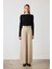 Beige Palazzo Geniş Paça Kadın Pantolon 1