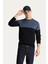 Bisiklet Yaka Slim Fit Dar Kesim Desenli Triko Kazak 2