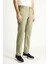 Slim Fit Dar Kesim Beli Lastikli Keten Kanvas / Chino Pantolon 4