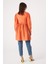 Oranj-Fırfır Detaylı Beli Büzgülü Tunik 4