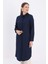 Lacivert-Gizli Patlı Uzun Gömlek 1