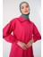 Koyu Pembe-Gömlek Yakalı Büzgü Detaylı Oversize Tunik 5