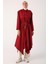 Koyu Bordo-Asimetrik Etekli Apoletli Gömlek Tunik 2