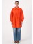 Koyu Turuncu-Gömlek Yakalı Büzgü Detaylı Oversize Tunik 2