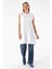Beyaz-Yaka Biyeli Kolsuz T-Shirt Tunik 1