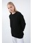 Siyah-Bisiklet Yaka Reglan Kol Sweatshirt 1