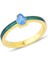 Aquamarine Zirconia Taşlı Damla Kesim Mineli Yüzük 1