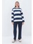 Indigo-Taş-Çizgili Sweatshirt 2