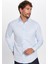 Erkek Slim Fit Dar Kesim Pamuklu Kolay Ütü Mavi Düğmeli Yaka Gömlek 1