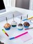4'lü Mavi Tonları Cupcake Muffin Çikolata Kremşanti Süslü Hediyelik Ofis Masası Tutacak 2