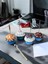 4'lü Mavi Tonları Cupcake Muffin Çikolata Kremşanti Süslü Hediyelik Ofis Masası Tutacak 3