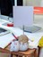 Açık Altın Yumaklı Yatan Kawaii Kedi Temalı Not Tutacağı Fotoğraf Tutacak Tutucu Ofis Hediyelik 1