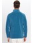 Erkek Standart Fit Rahat Kesim Tüylenme Yapmayan Soğuk Geçirmez Indigo Dik Yaka Polar Sweatshirt 6