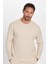 Unisex Relax Fit Rahat Kesim %100 Pamuk Bisiklet Yaka Bej Sweatshirt 1