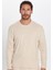 Unisex Relax Fit Rahat Kesim %100 Pamuk Bisiklet Yaka Bej Sweatshirt 4