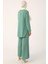 Yeşil-Kolyeli Bol Paça Pantolonlu Tunikli Takım 3